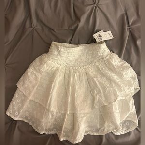 Ultra high rise white skirt